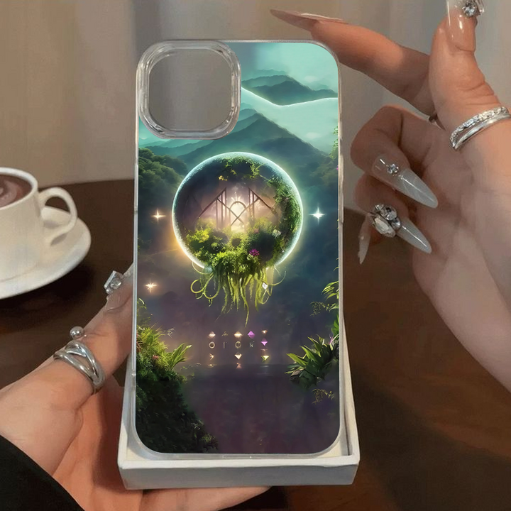 Fantasy Portal Floating World Phone Case – Surreal Forest Dreamscape Design Cover for iPhone 11 12 13 14 15 16 Pro Max, Mystical Nature Aesthetic