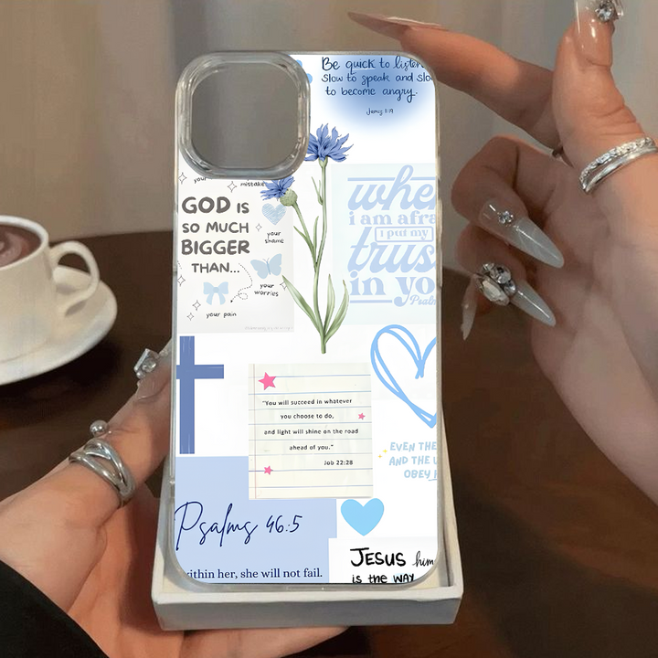 Christian Bible Verse Phone Case – Pastel Scripture Quote iPhone 11 12 13 14 15 16 Pro Max & Samsung