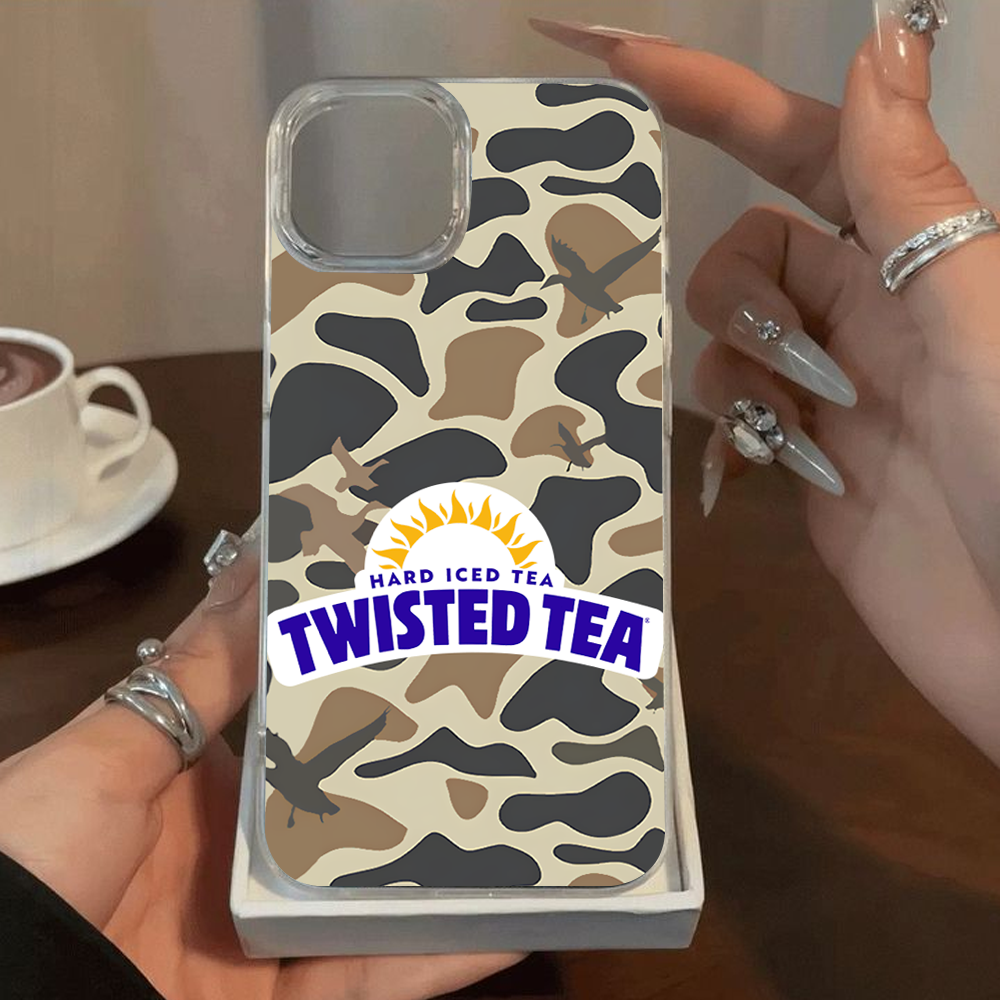Twisted Tea Camo Phone Case – Dark Aesthetic Full Moon Design Cover for iPhone 11 12 13 14 15 16 Pro Max, Music Fan Gift Idea