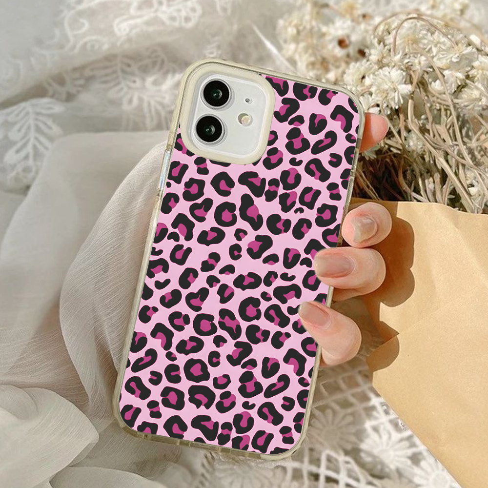 Leopard Print Phone Case Collection – Pink, Beige & Red