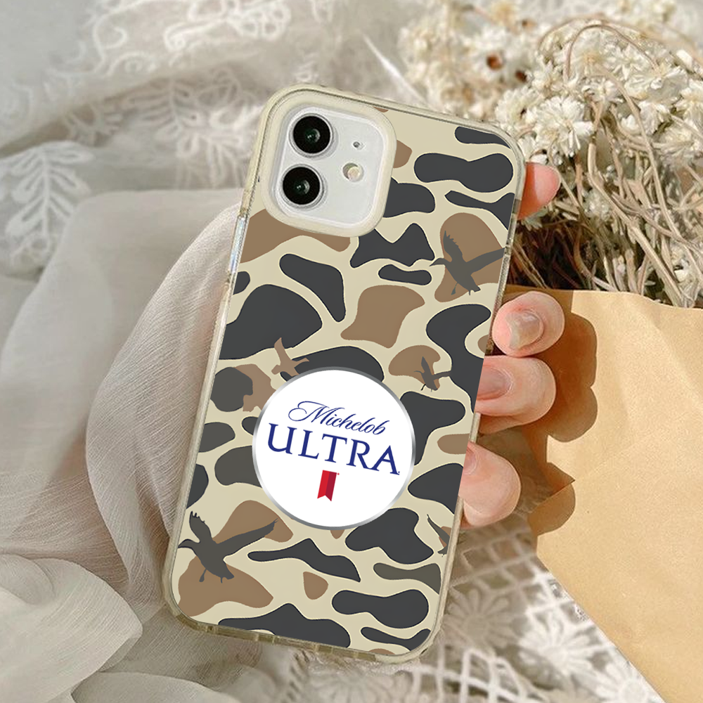Michelob Ultra Camo Phone Case – Dark Meme Aesthetic Horror Cover for iPhone 11 12 13 14 15 16 Pro Max Samsung S22 S23 S24 S24.99 Ultra Plus