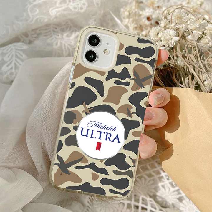 Michelob Ultra Camo Phone Case – Dark Meme Aesthetic Horror Cover for iPhone 11 12 13 14 15 16 Pro Max Samsung S22 S23 S24 S24.99 Ultra Plus