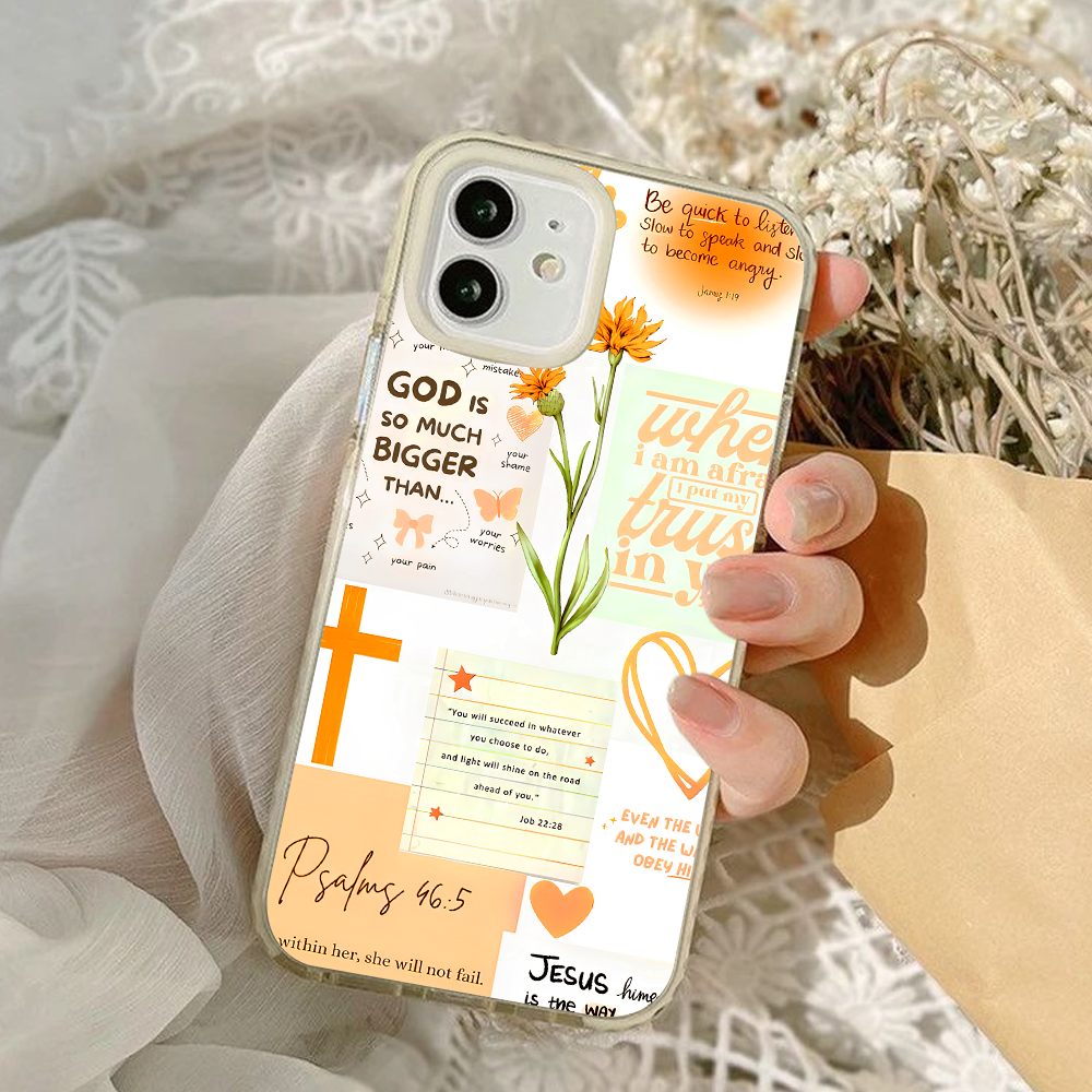 Bible Verse Christian Phone Case – Floral Faith Jesus Quote iPhone 11 12 13 14 15 16 Pro Max & Samsung