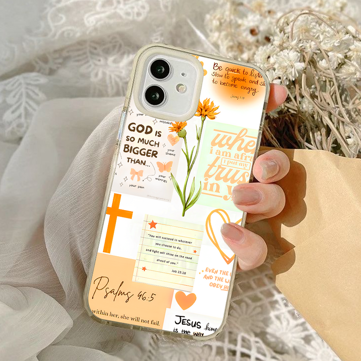 Bible Verse Christian Phone Case – Floral Faith Jesus Quote iPhone 11 12 13 14 15 16 Pro Max & Samsung