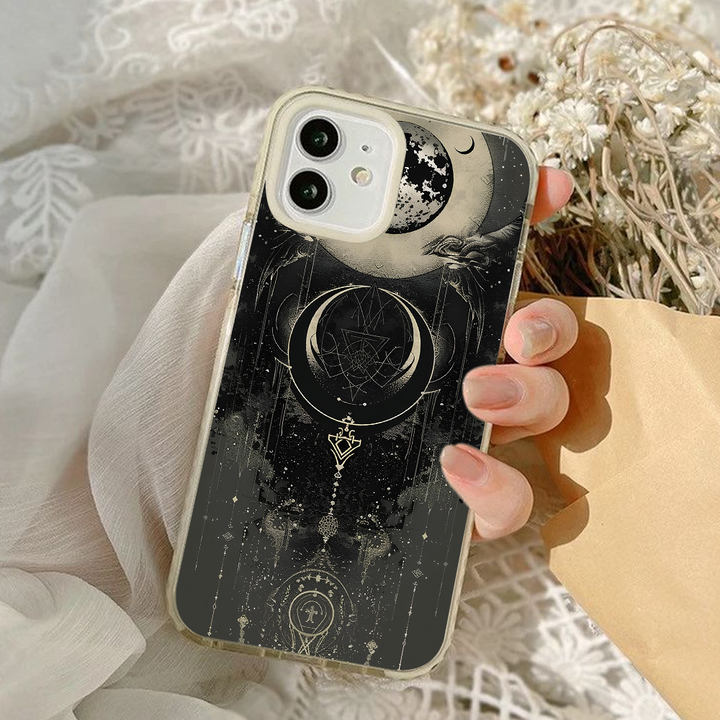 Celestial Moon Magic Phone Case – Occult-Inspired Witchy Cover for iPhone 11 12 13 14 15 16 Pro Max, Mystical Goth Aesthetic