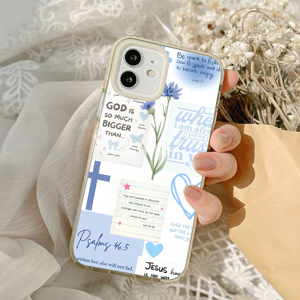 Christian Bible Verse Phone Case – Pastel Scripture Quote iPhone 11 12 13 14 15 16 Pro Max & Samsung