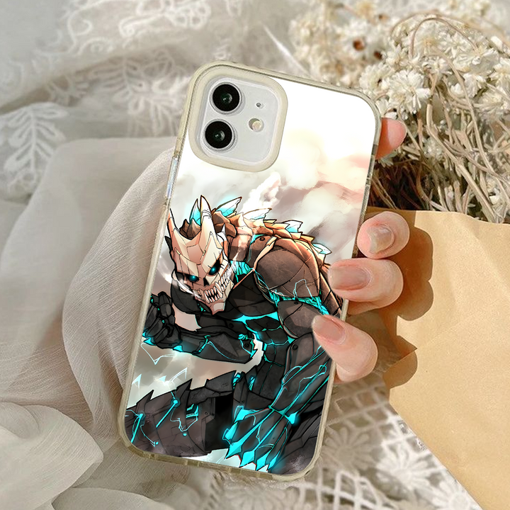 Anime Demon Warrior Phone Case, Blue Lightning Skeleton Armor Design for iPhone 12 13 14 15 Pro Max