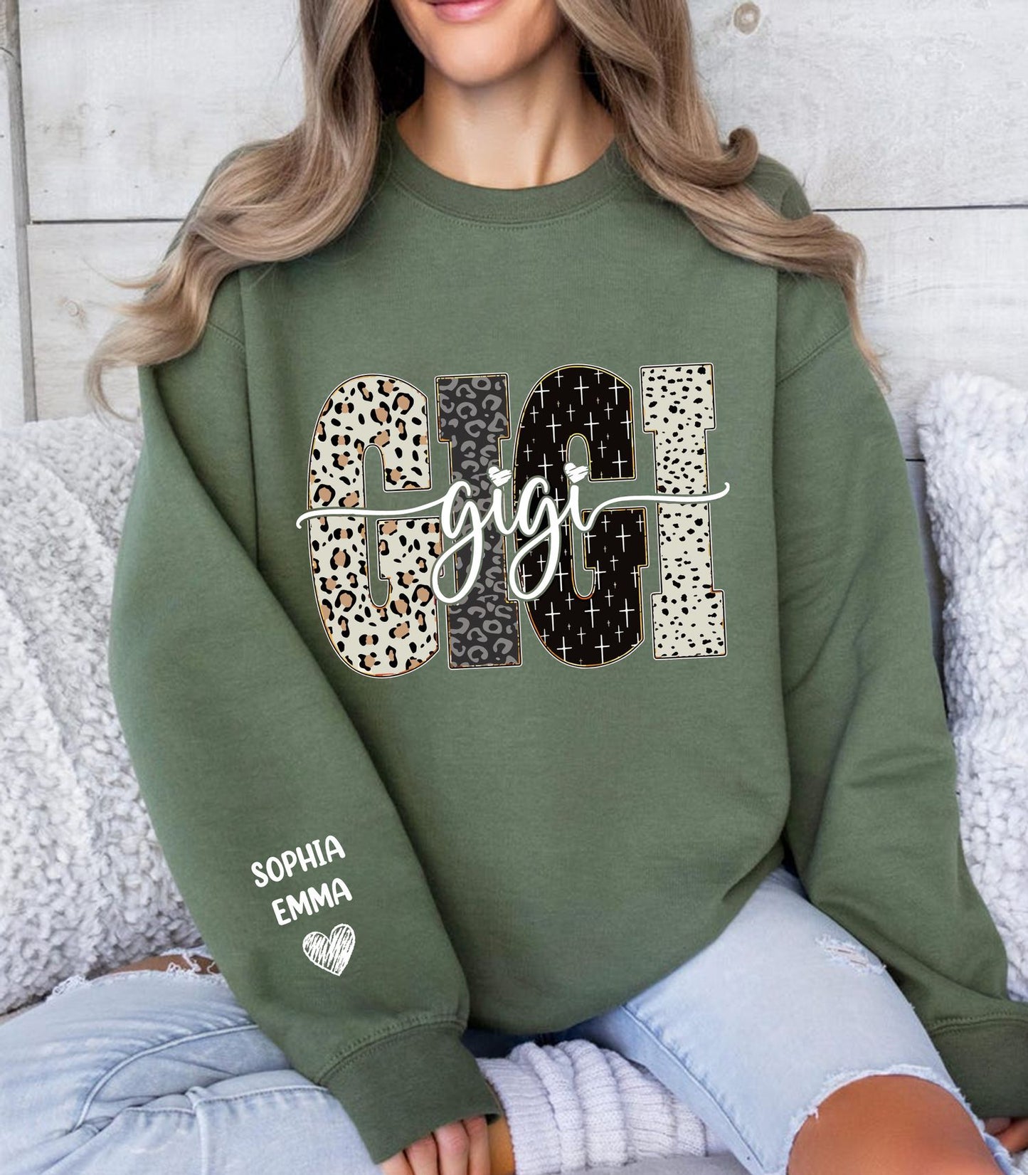 Grandma, Gigi, Nana Custom With Grandkids Names - Bible Style Design - Personalized Sweatshirt