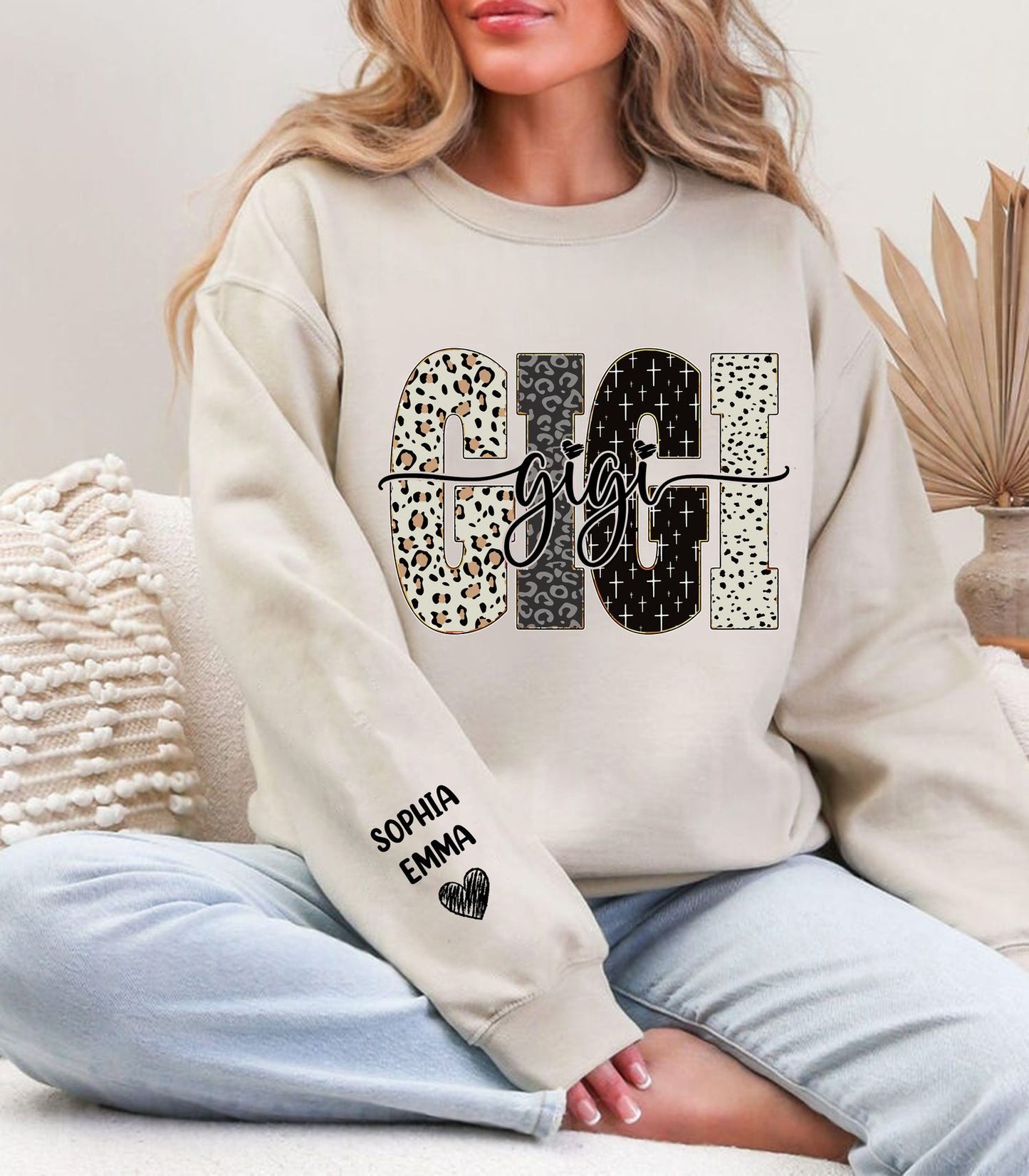 Grandma, Gigi, Nana Custom With Grandkids Names - Bible Style Design - Personalized Sweatshirt
