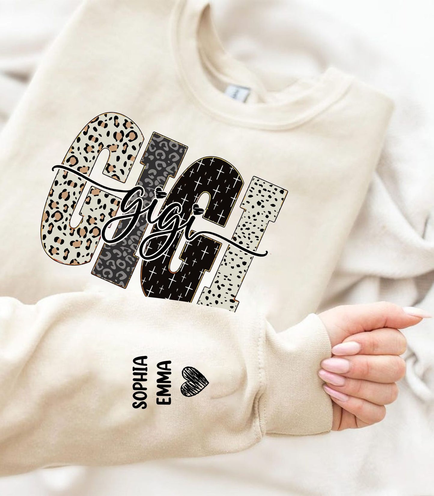 Grandma, Gigi, Nana Custom With Grandkids Names - Bible Style Design - Personalized Sweatshirt