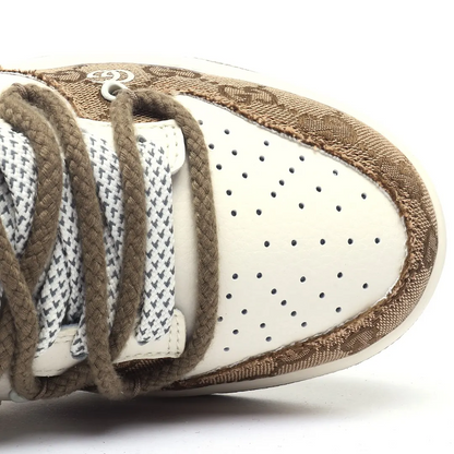 GUCCI X Nike Dunk Low Beige Custom Designer Sneakers