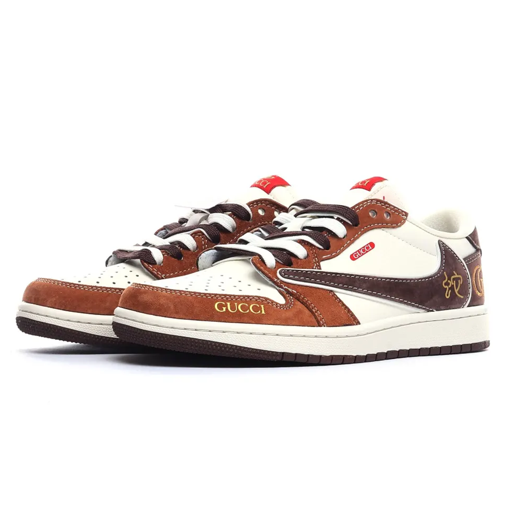 GUCCI X Air Jordan Low Brown Custom Designer Sneaker