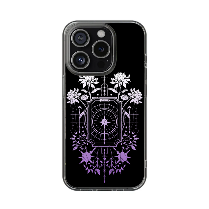 Sun Dial Lotus Phone Case – Occult Gothic Totem Aesthetic, Bold Dark Art Cover for iPhone 11 12 13 14 15 16 Pro Max Samsung S22 S23 S24 S24.99 Ultra Plus