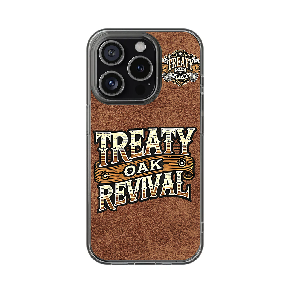 Treaty Oak Revival Phone Case – Country Western Leather Style for iPhone 11 12 13 14 15 16 Pro Max & Samsung