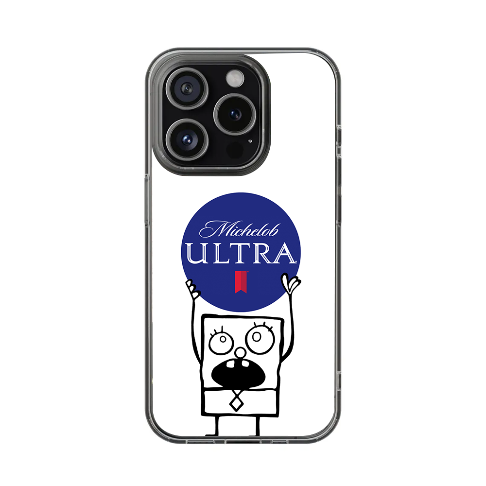 SpongeBob Michelob Ultra Phone Case – Dark Meme Aesthetic Horror Cover for iPhone 11 12 13 14 15 16 Pro Max, Music Fan Gift Idea