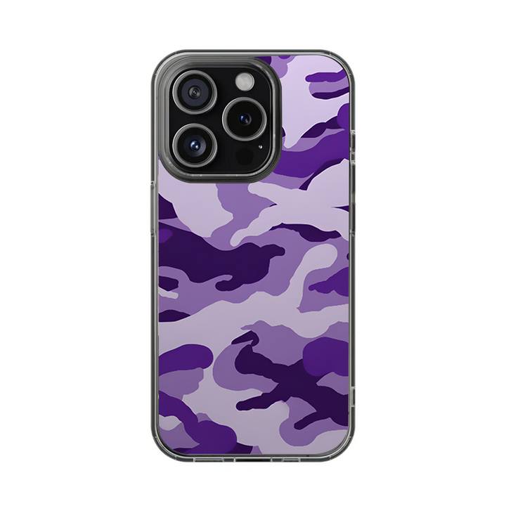 Purple Camo Phone Case - Dark Meme Aesthetic Horror for iPhone 11 12 13 14 15 16 Pro Max, Music Fan Gift Idea