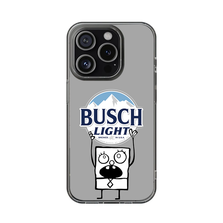 SpongeBob Busch Light Phone Case – Dark Meme Aesthetic Horror Cover for iPhone 11 12 13 14 15 16 Pro Max, Music Fan Gift Idea