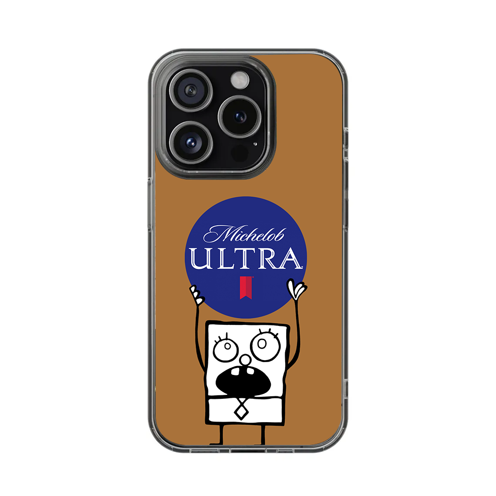 SpongeBob Michelob Ultra Phone Case – Dark Meme Aesthetic Horror Cover for iPhone 11 12 13 14 15 16 Pro Max, Music Fan Gift Idea