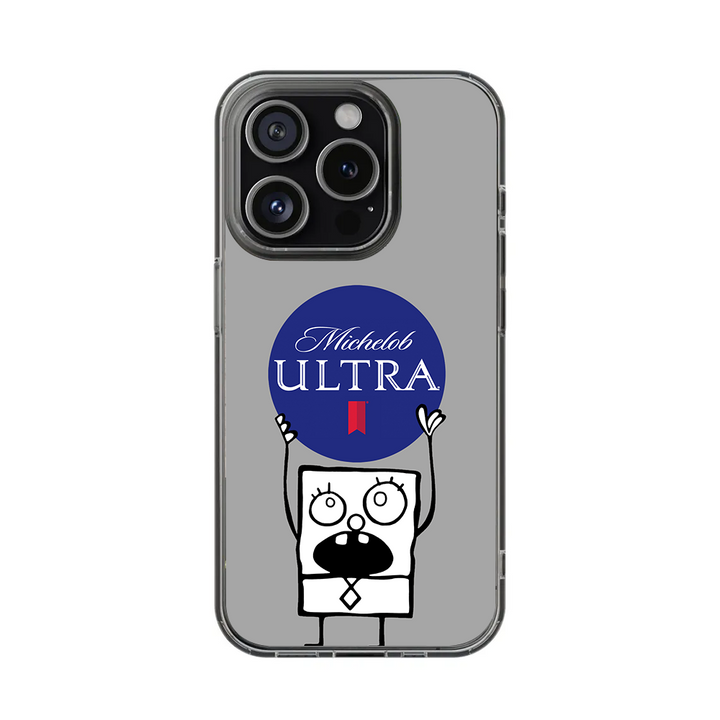 SpongeBob Michelob Ultra Phone Case – Dark Meme Aesthetic Horror Cover for iPhone 11 12 13 14 15 16 Pro Max, Music Fan Gift Idea