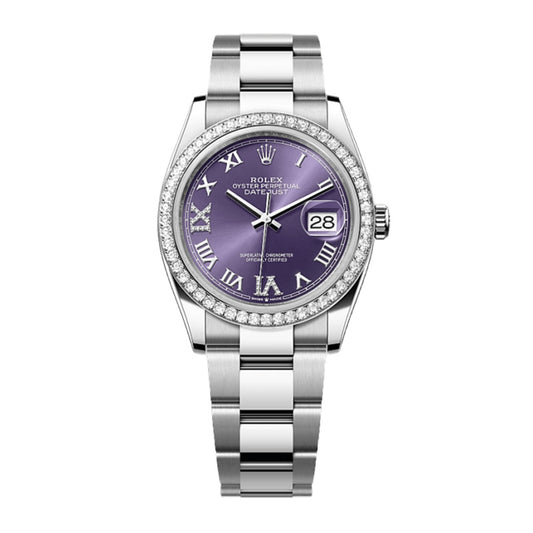 Rolex Datejust 36 Oyster, 36 mm, Oystersteel, white gold and diamonds