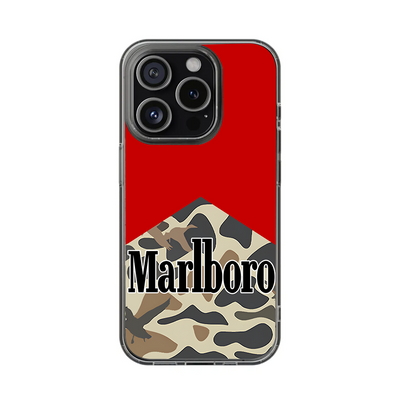 Marlboro Camo Phone Case – Dark Meme Aesthetic Horror Cover for iPhone 11 12 13 14 15 16 Pro Max Samsung S22 S23 S24 S24.99 Ultra Plus