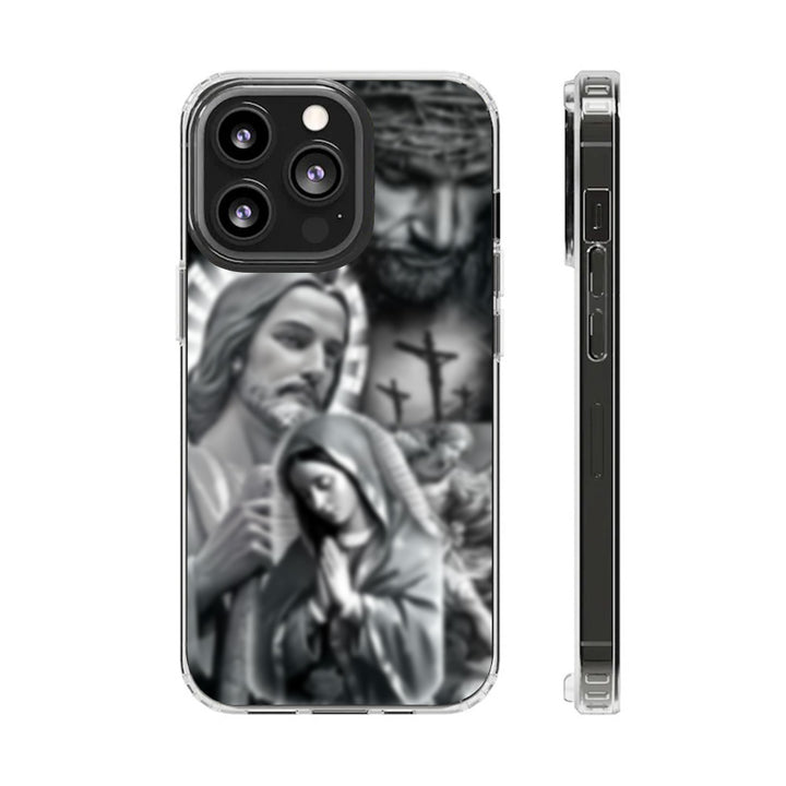 Faithful Grace Clear Phone Case – Religious Art Design for iPhone 12 13 14 15 Pro Max & Samsung S22 S23 S24 Ultra