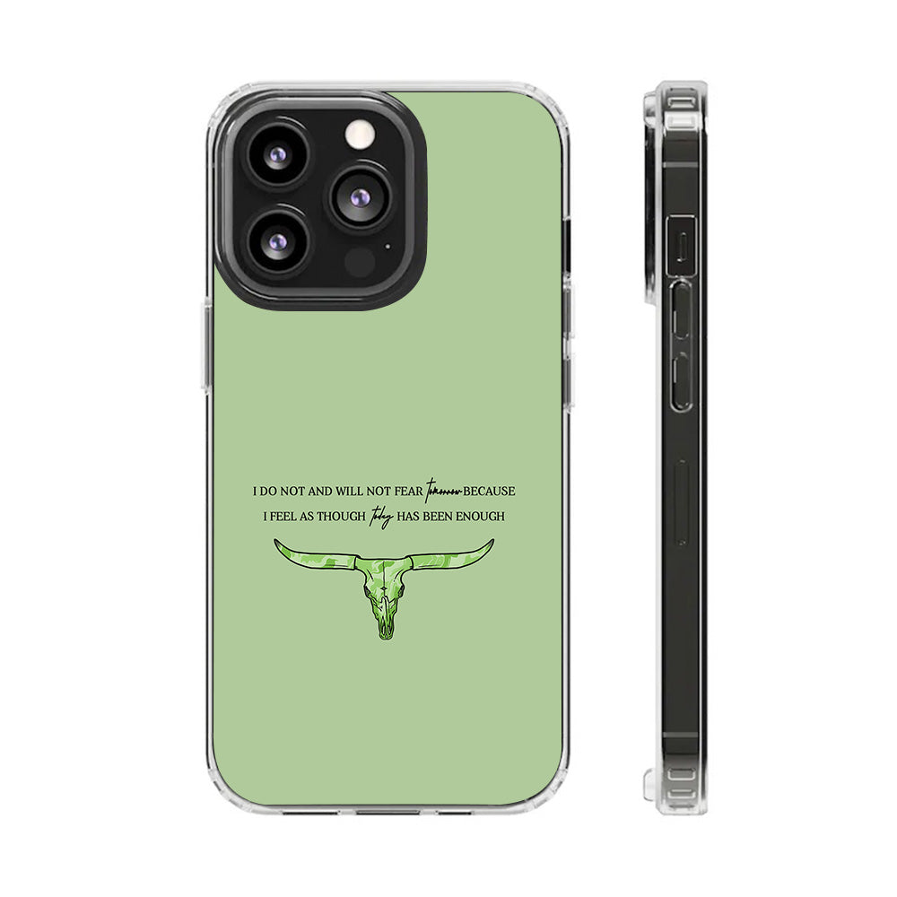 Green Western Skull Quote Phone Case, Perfect Girly Gift For Girl From iPhone 16 15 14 13 12 11 X Pro Max Plus Samsung Galaxy S24.99 S24 S23 S22 S21 Ultra Plus