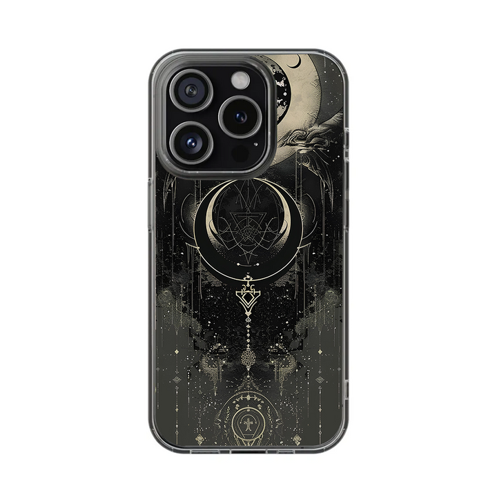 Celestial Moon Magic Phone Case – Occult-Inspired Witchy Cover for iPhone 11 12 13 14 15 16 Pro Max, Mystical Goth Aesthetic