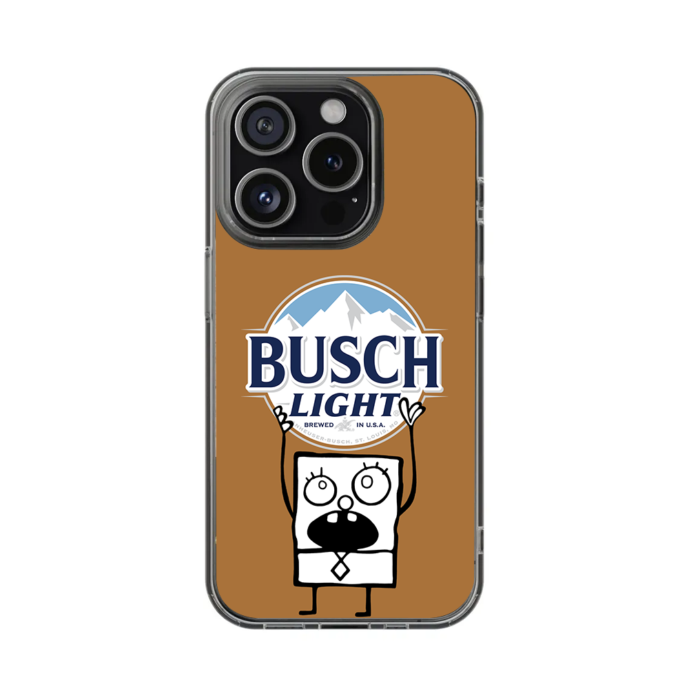 SpongeBob Busch Light Phone Case – Dark Meme Aesthetic Horror Cover for iPhone 11 12 13 14 15 16 Pro Max, Music Fan Gift Idea