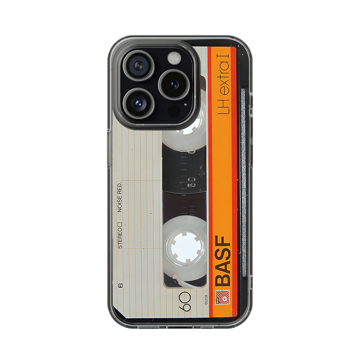 BASF Cassette Tape Phone Case – Retro Music Vibes for iPhone 11 12 13 14 15 16 Pro Max, Music Fan Gift Idea