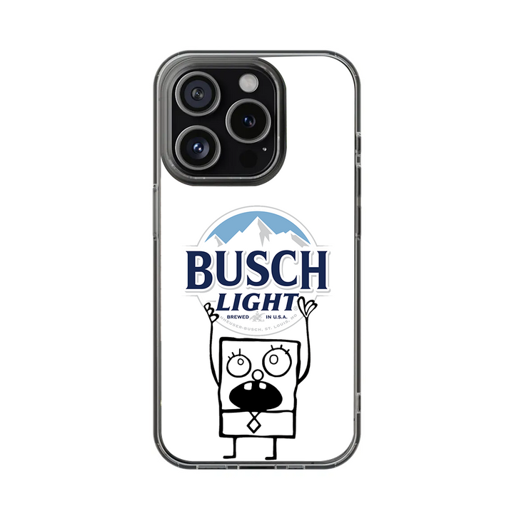 SpongeBob Busch Light Phone Case – Dark Meme Aesthetic Horror Cover for iPhone 11 12 13 14 15 16 Pro Max, Music Fan Gift Idea