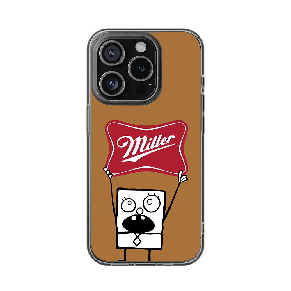 SpongeBob Miller Phone Case – Dark Meme Aesthetic Horror Cover for iPhone 11 12 13 14 15 16 Pro Max, Music Fan Gift Idea