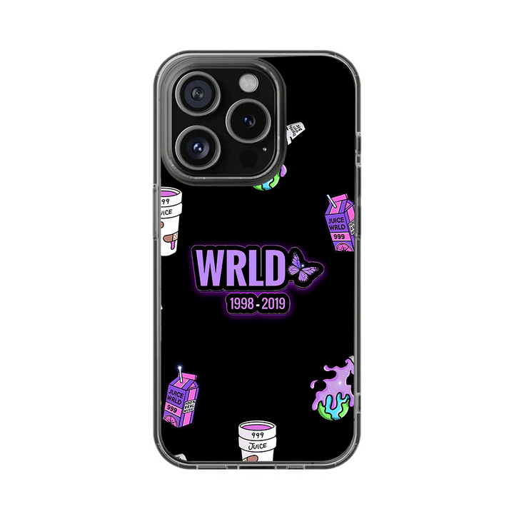 Butterfly WRLD Tribute Phone Case, 999 Juice Cartoon Style Cover Compatible with iPhone 11 12 13 14 15 16 Pro Max