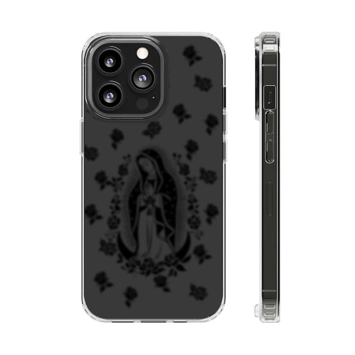 Holy Rose Art Clear Phone Case – Elegant Floral Religious Design for iPhone 12 13 14 15 Pro Max & Samsung S22 S23 S24 Ultra