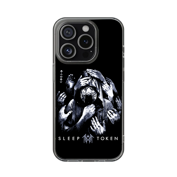 Dark Aesthetic Phone Case – Surreal Gothic Design with Hands & Masked Figure with iPhone 11 12 13 14 15 16 Pro Max