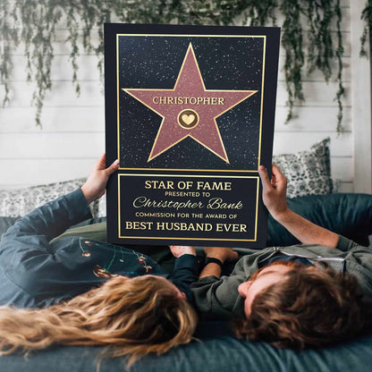 Family Personalized Custom Vertical Poster – Star of Fame, Best Mom, Best Dad of the Year