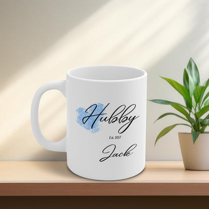 Custom Hubby and Wifey Ceramic Mugs –  Personalized Funny Nutrition Facts Coffee Cup Gift for Couples