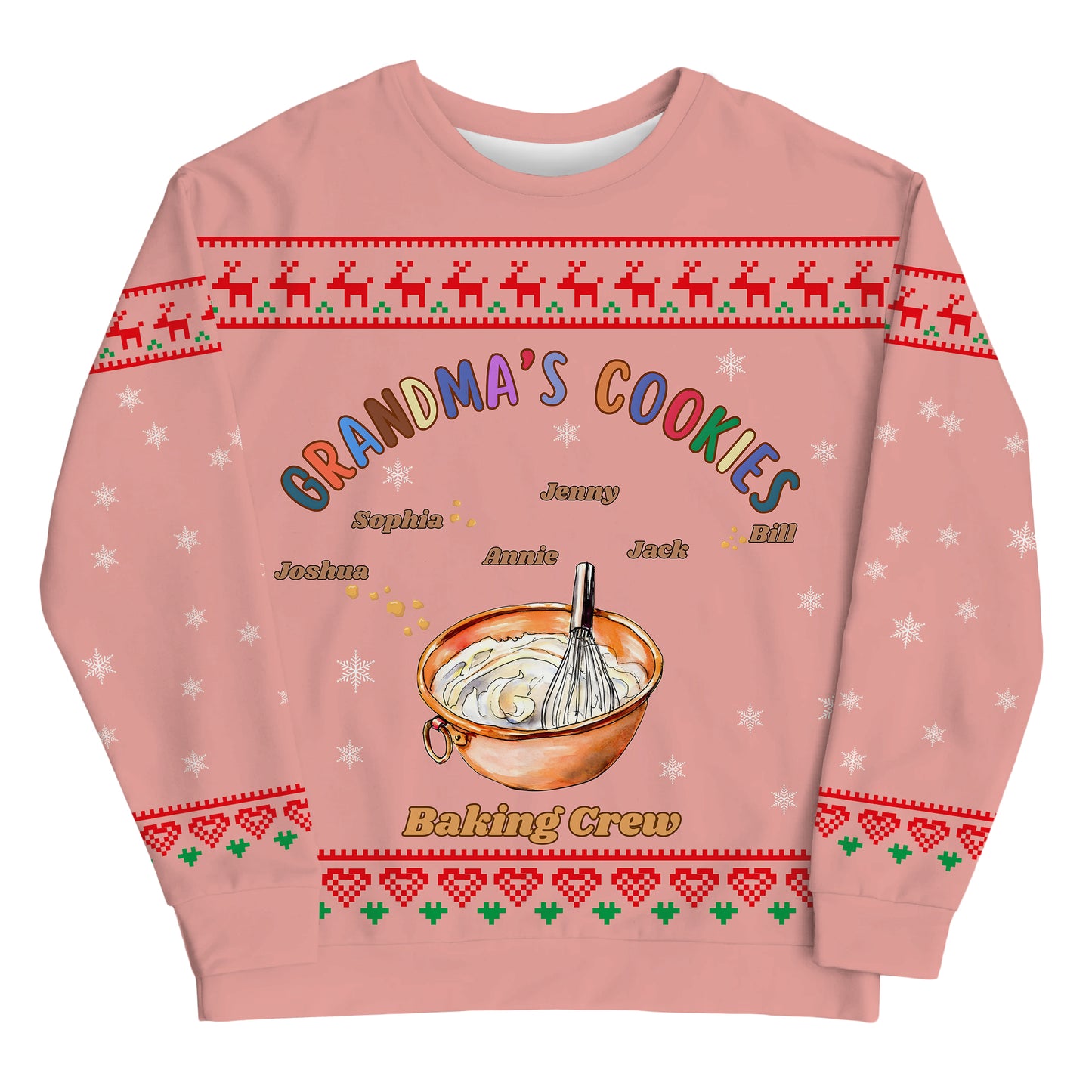 Custom Grandma’s Cookies Christmas Sweater – Personalized Baking Crew Family Name Sweatshirt