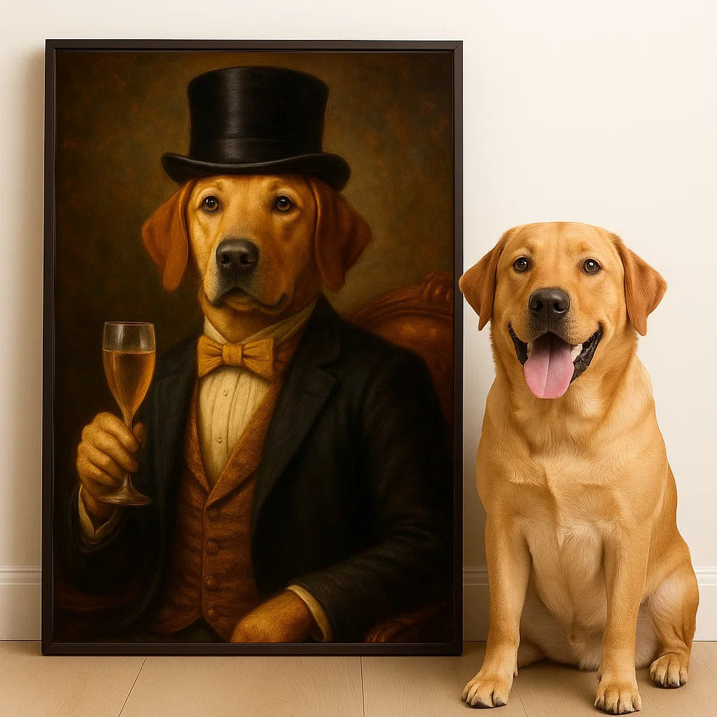 Custom Pet Portrait Vertical Poster – Personalized Gift for Dog & Cat Lovers, Pet Parents – Fine Pet, Finer Style - Poster/Canvas