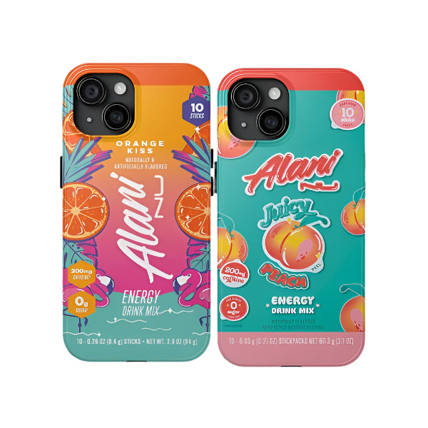 Alani Orange Kiss & Peach Energy Drink Mix Tough Phone Case For iPhone 12 13 14 15 16 Samsung S22 S23 S24 S24.99 Ultra PLus