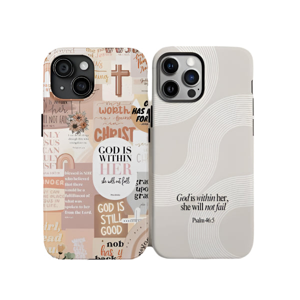 God is Within Her Christian Aesthetic Girly Tough Phone case, For Men iPhone 16/15/14/13/12/11/8/7, XR, XS, X, Pro Max, Samsung Galaxy S24