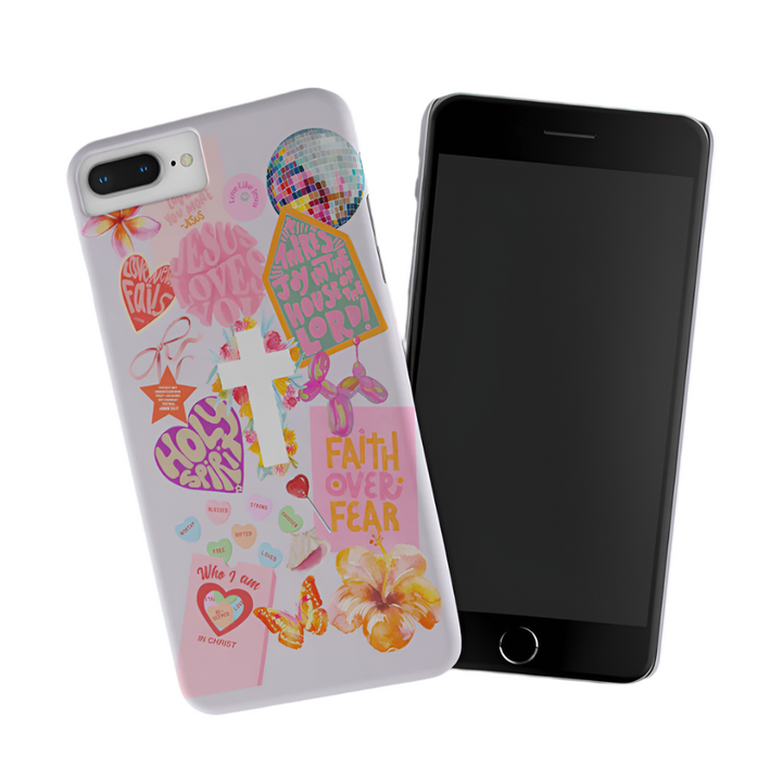 Faith Over Fear Christian Aesthetic Phone Case – Colorful Spiritual Stickers for iPhone 12 13 14 15 16 Pro Max & Samsung S22 S23 S24 Ultra