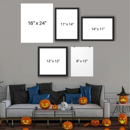 Personalized Halloween Family Portrait | Spooky Vampire Custom Gift for Family | Gothic Home Decor Wall Art
