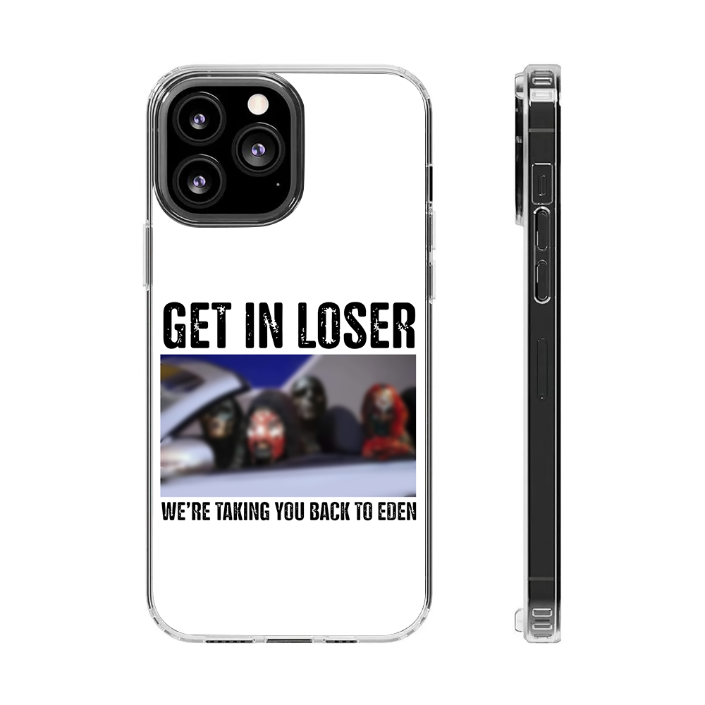 Dark Meme Phone Case – “Get In Loser, We're Taking You Back to Eden” – Funny Aesthetic Horror Cover for iPhone 11 12 13 14 15 16 Pro Max Samsung S22 S23 S24 S24.99 Ultra Plus