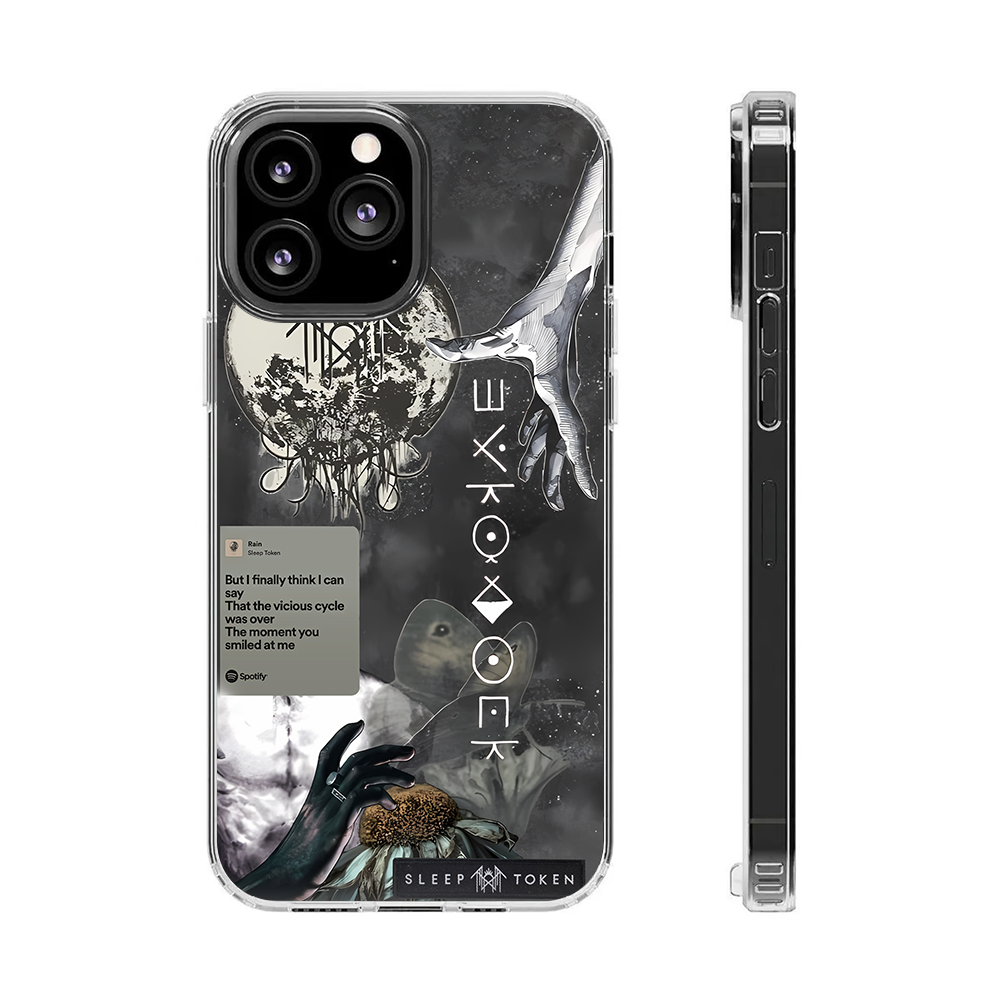 Sleep Token Lyrics Phone Case – Moody Gray Art Collage with Song Quote for iPhone  11 12 13 14 15 16 Pro Max, Sadcore Style