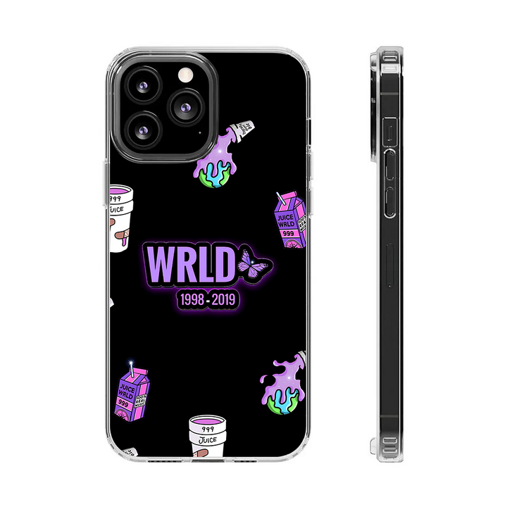 Butterfly WRLD Tribute Phone Case, 999 Juice Cartoon Style Cover Compatible with iPhone 11 12 13 14 15 16 Pro Max