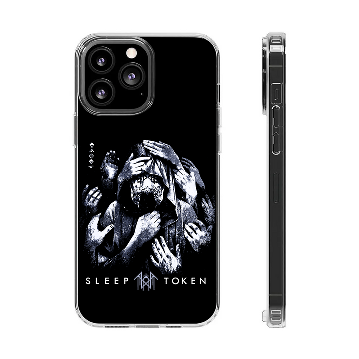 Dark Aesthetic Phone Case – Surreal Gothic Design with Hands & Masked Figure with iPhone 11 12 13 14 15 16 Pro Max