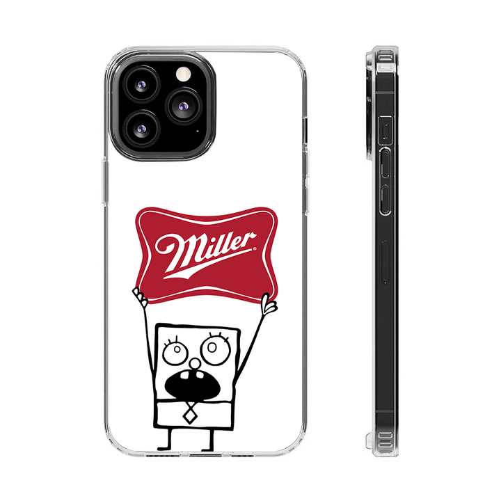 SpongeBob Miller Phone Case – Dark Meme Aesthetic Horror Cover for iPhone 11 12 13 14 15 16 Pro Max, Music Fan Gift Idea