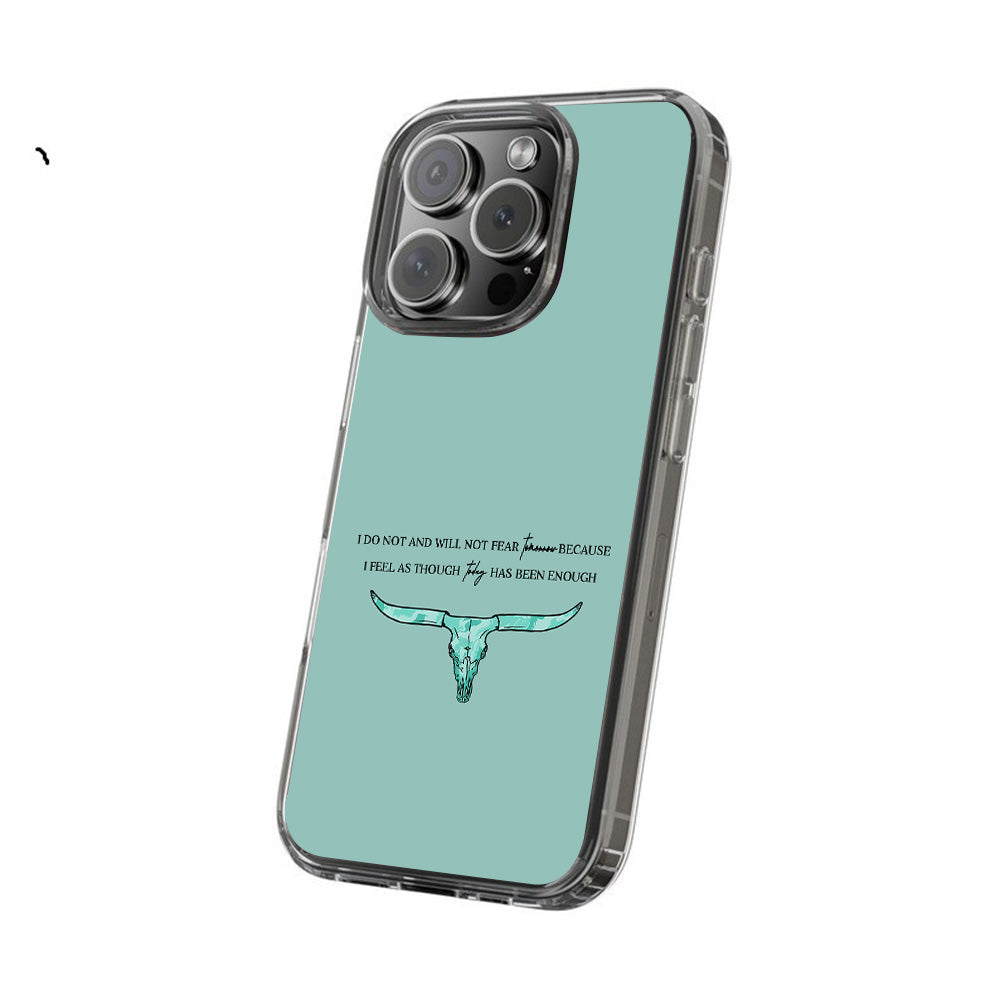 Green Western Skull Quote Phone Case, Perfect Girly Gift For Girl From iPhone 16 15 14 13 12 11 X Pro Max Plus Samsung Galaxy S24.99 S24 S23 S22 S21 Ultra Plus