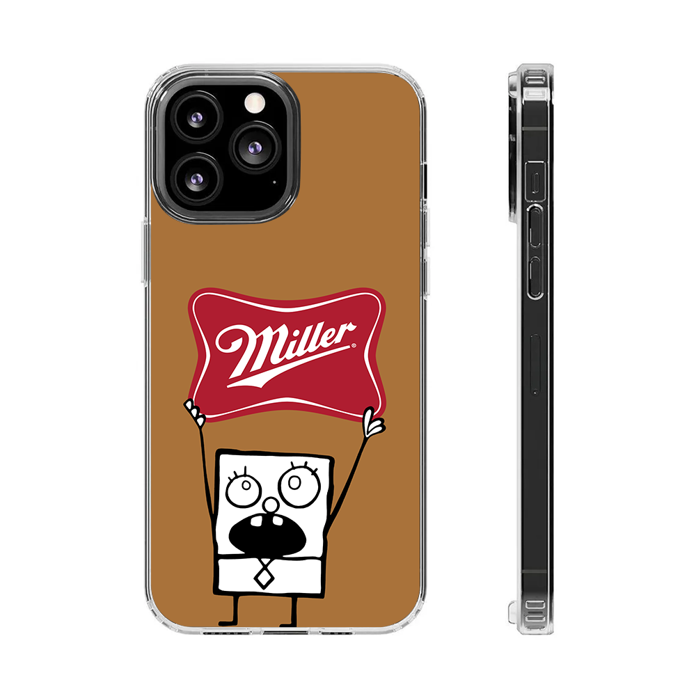 SpongeBob Miller Phone Case – Dark Meme Aesthetic Horror Cover for iPhone 11 12 13 14 15 16 Pro Max, Music Fan Gift Idea